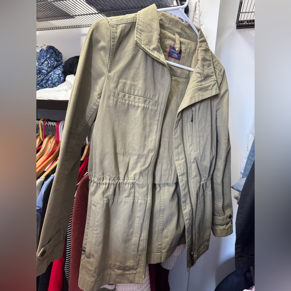 Untuckit Olive Green Utility Jacket with Drawstring Waist